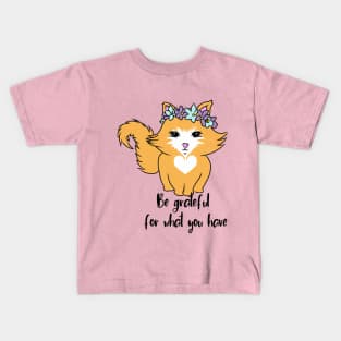 Gratitude cat Kids T-Shirt